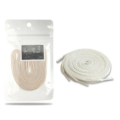 [アクティカ] コットン100% スニーカー シューレース 靴ひも 細め幅でスタイリッシュに akiico 田中亜希子さんコラボ レディース 生成り(キナリ) 120cm