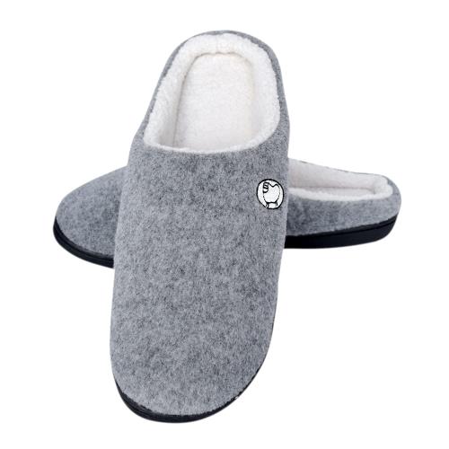 [Euyqs] 室内 スリッパ 滑止める 洗える 低反発 来客用ルームシューズ 男女兼用 冬用 おしゃれ (グレー, 28.0 cm)