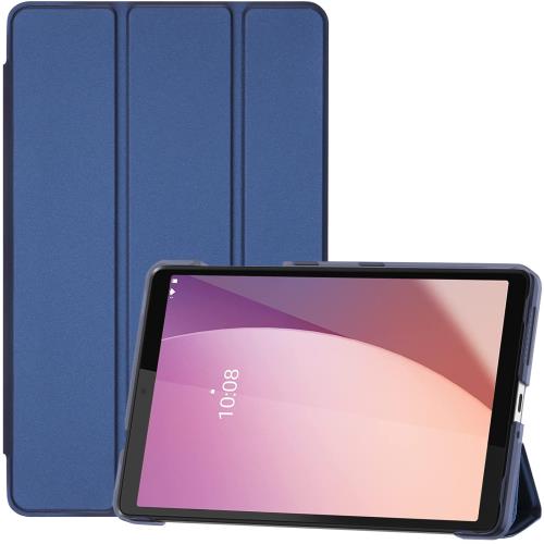 ProCase レノボ Tab M8 (4th Gen) 2023発売/NEC LAVIE Tab T8 8インチ 保護ケース 軽量 三つ折り オートスリープ/ウェイク対応 スタンドカバー 半透明バックカバー 対応機種：Lenovo Tab M8 (4th Gen) 2023発売（ZABU0172JP）/NEC LAVIE Tab T8(TAB08/H04)-ネイビー