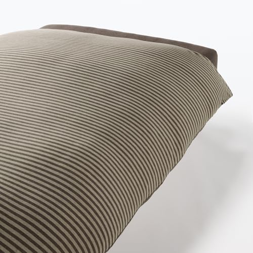 無印良品 綿天竺掛ふとんカバー・S ・150×210cm用・杢ブラウンボーダー 84737800のサムネイル