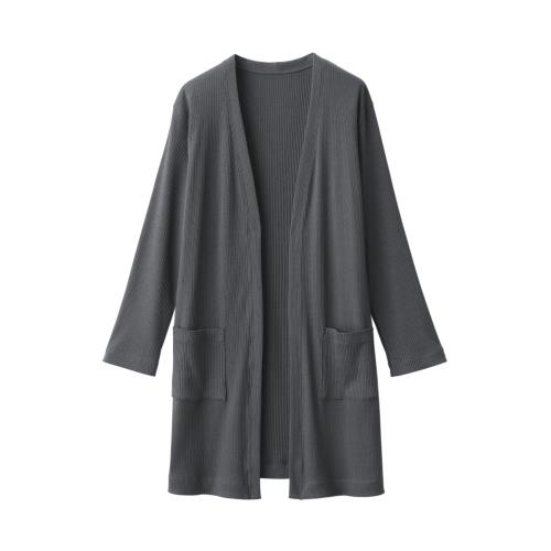 無印良品 婦人 なめらかリブ ロングカーディガン レディース FD1JUA4S チャコールグレー 婦人Sのサムネイル