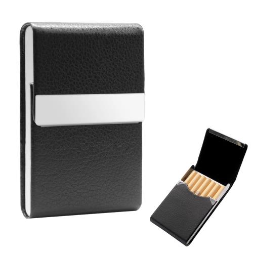 サムコス シガレットケース 皮革調 収納 (7本収納可能) おしゃれ かっこいい 男女兼用 ケース (ブラック)