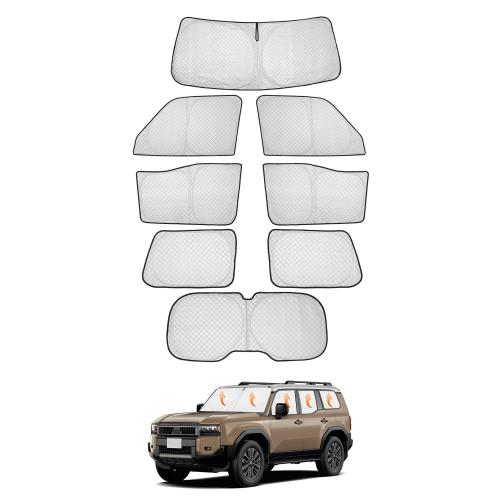 楽天goods streetCARVANTA ランドクルーザー250 サンシェード ランクル250 遮光シェード 全車窓用 Land Cruiser TRJ250W / GDJ250W型 2024年4月～現行 フルセット マルチサンシェード プライバシー 暑さ対策 仮眠 断熱 遮光 高密度 UVカット 盗難防止 車中泊 アウトドア 全窓対応 簡単着脱 取