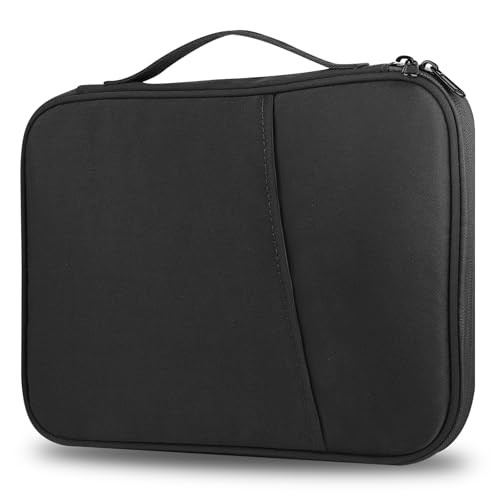 タブレットスリーブケース 9-11インチ対応 軽量コンパクト 防水防震 耐衝撃 ハンドル付き 多機能ポケット タブレット・充電器・アクセサリー収納 ビジネス 旅行 タブ レットインナーバッグ iPad Air/mini/Pro/Fire HD 10/Xiaomi/Lenovo等対応 (ブラック, 9-11インチ)