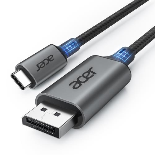 Acer USB C DisplayPort ケーブル Type-C ディスプレイポート 変換4K@60Hz 映像出力Thunderbolt 4/3 対応 [単方向通信] ナイロン編み タイプC DP 変換アダプタ ノートパソコン・タブレット・iPhone 16/15 Pro/Pro Max・MacBook/MacBook Air・Galaxy S24 対応 2M