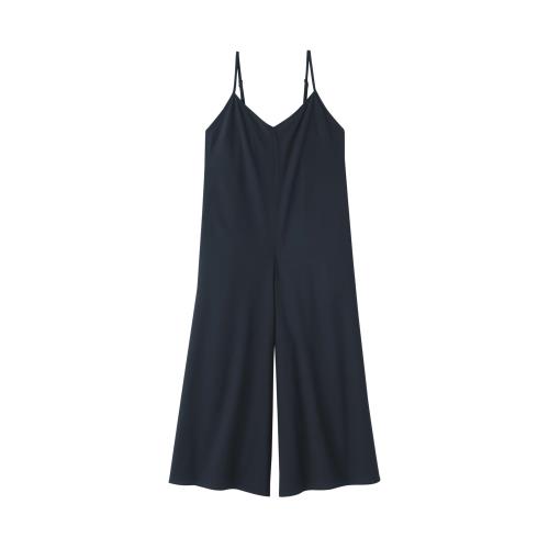 無印良品 婦人 風を通す ストレッチサッカー サロペット レディース BC2LPA5S ネイビー 婦 ...