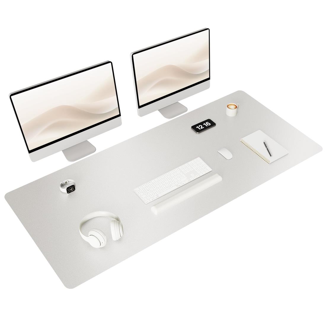 YSAGi デスクマット マウス対応 レザー デスクマット 大型マウスパッド 裏面はスエード 滑り止め 厚さ2..