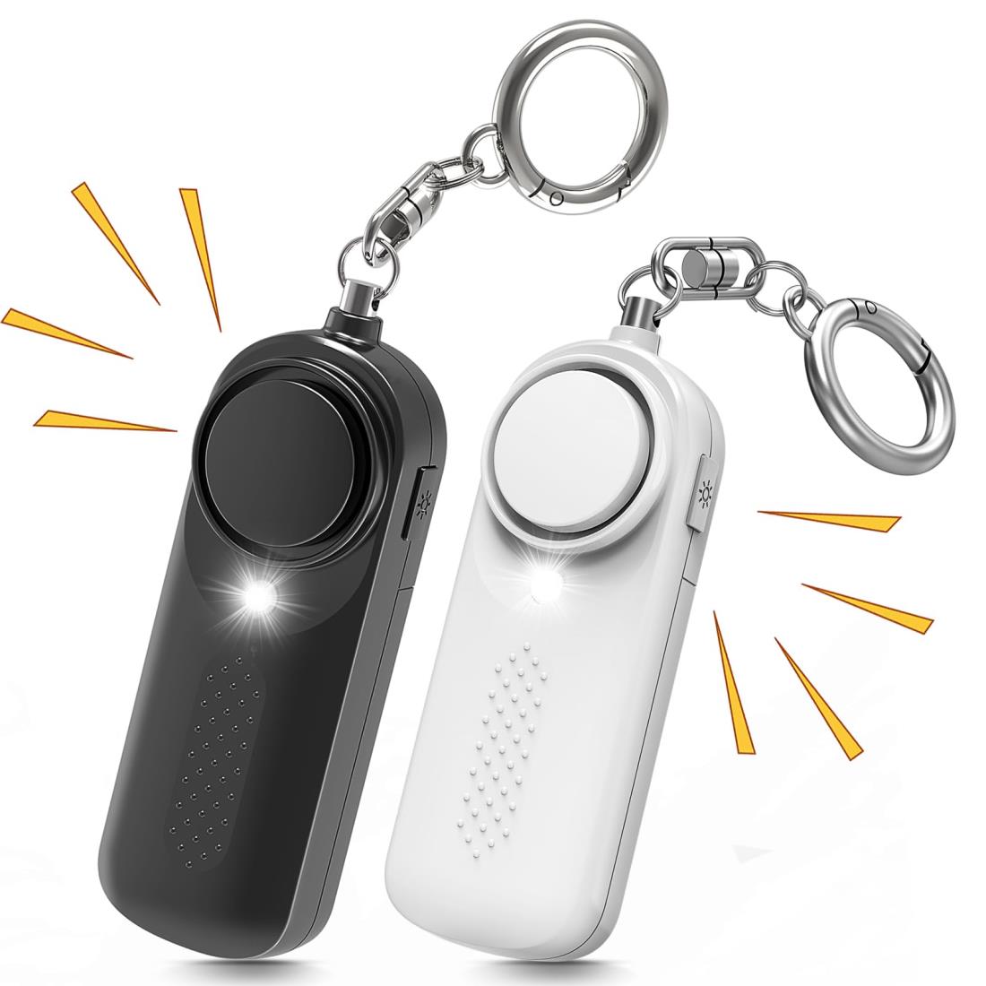 防犯ブザー 2個セット 防犯アラーム 130dB大音量 防犯グッズ LEDライト付き 防犯ベル 大音量アラーム ..