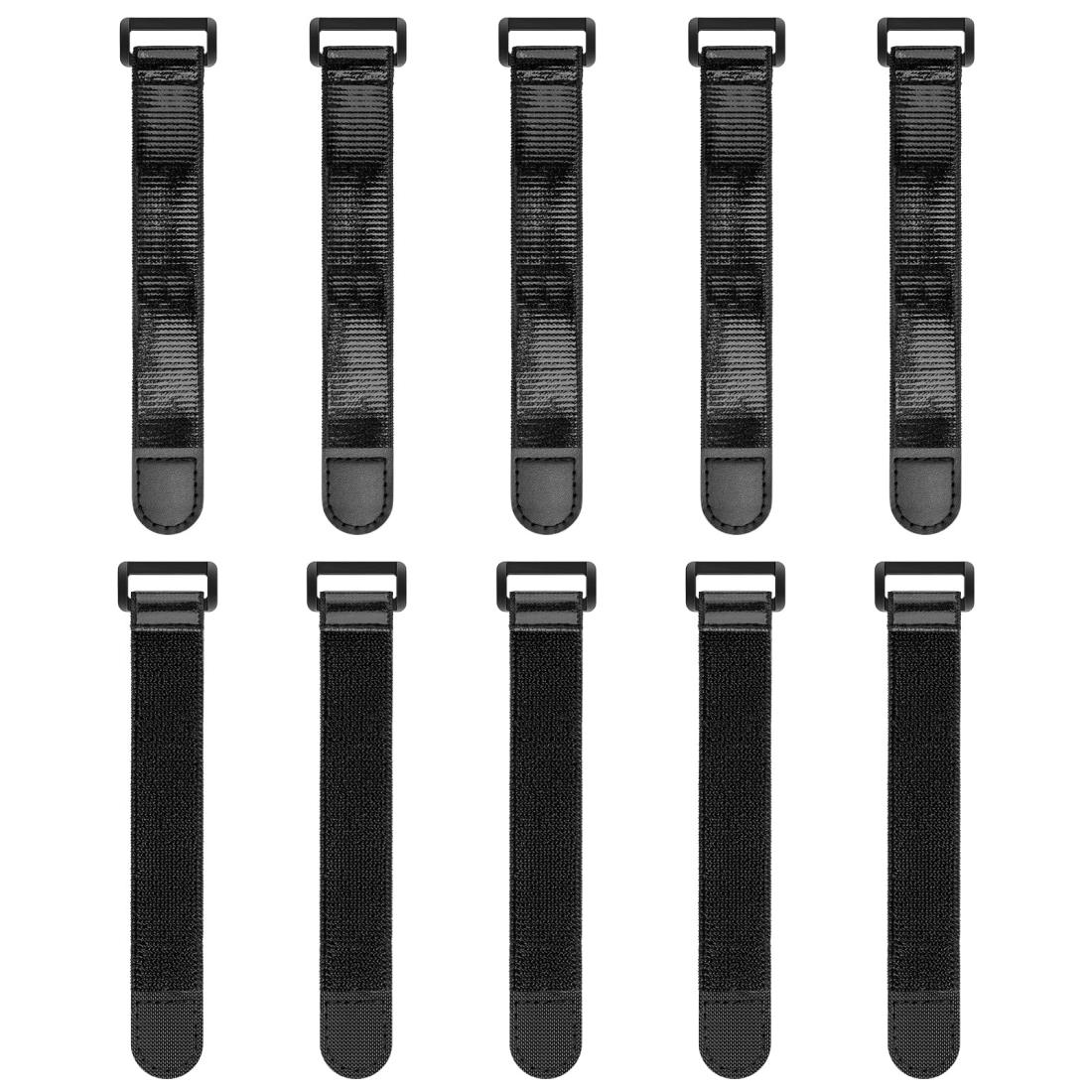 Trilancer 滑り止めストラップ付き伸縮マジック式結束バンド、15 cm x 2.5 cm（10本）頑丈・万能なシン..