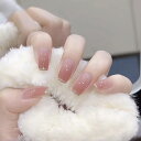 BHIDENAW ネイルチップ ショート 24枚入 人気 和風 かわいい シンプル おしゃれ 成人式 結婚式 パーティー 日常生活に使用できます 花嫁ネイル 光沢 つけ爪 両面テープ ウッドスティック (一目惚れ 24, M)