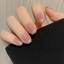 BHIDENAW ネイルチップ ショート 24枚入 人気 和風 かわいい シンプル おしゃれ 成人式 結婚式 パーティー 日常生活に使用できます 花嫁ネイル 光沢 つけ爪 両面テープ ウッドスティック (一目惚れ 30, M)