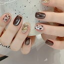 BHIDENAW ネイルチップ ショート 24枚入 ネイルチップ 人気 和風 かわいい シンプル おしゃれ 成人式 結婚式 パーティー 日常生活に使用できます 花嫁ネイル ウッドスティック ネイルファイル付き (若々しさ-I41, M)