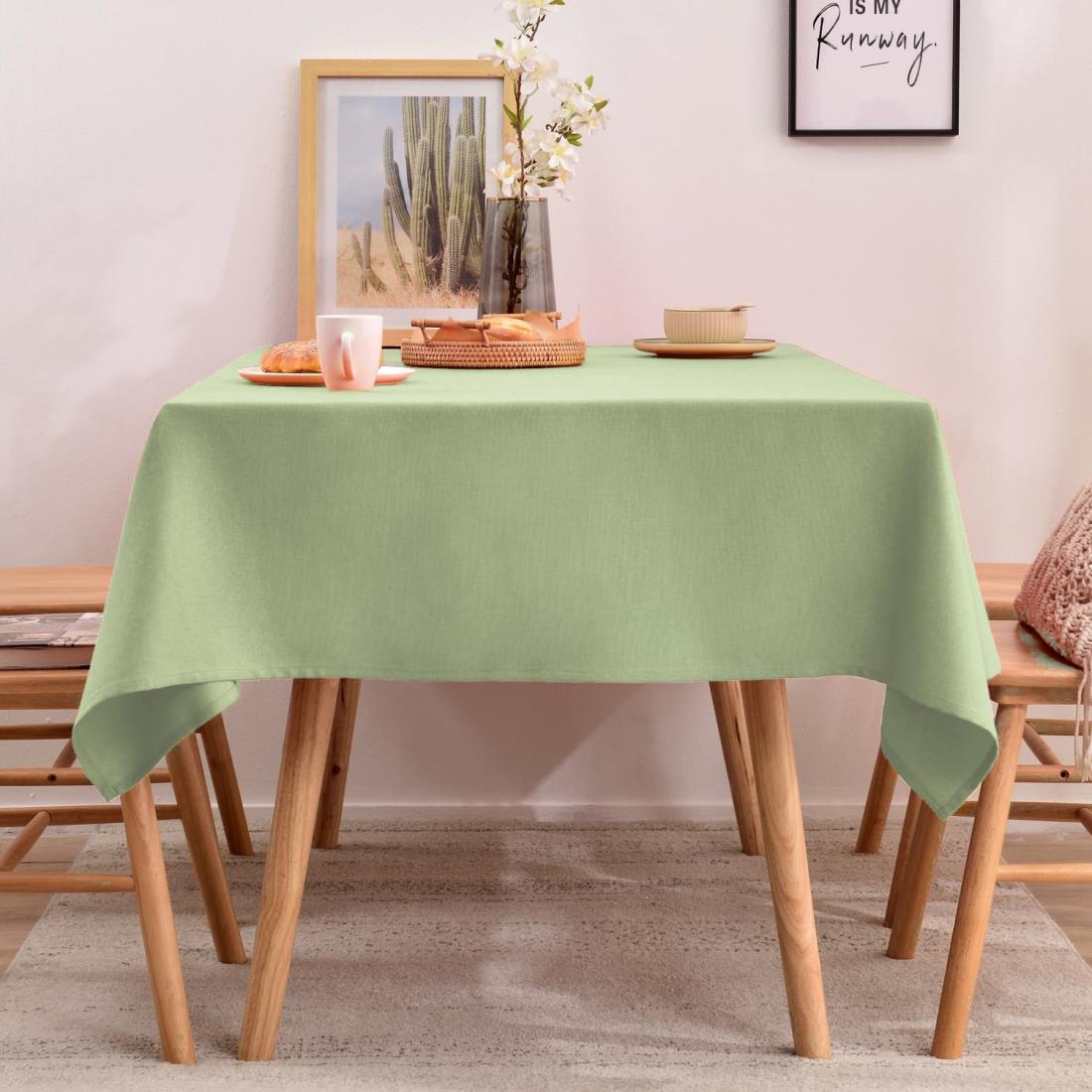 SEASHORE TREE テーブルクロス おしゃれ 145x300cm 類麻 食卓マット テーブル保護 撥水 防水 厚手 無地..