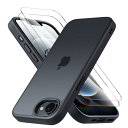 COSOIK iPhone 16e ケース 【画面強化保護フィルム2枚付き】アイフォンse 耐衝撃 滑り止め 指紋防止 米軍MIL規格 マット仕上げ ストラップホール付き SGS認証 黄変防止 耐久性 カバー ワイヤレ ス充電対応 いiPhone 16e 6.1 インチ ケース マットブラック
