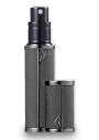 AlxMuNao アトマイザー 香 水【5ml・ワンタッチ補充・携帯用】プレミアムレザー仕様 底部充填 詰め替え簡単 漏れない 持ち運び便利 コンパクト 小分けボトル 旅行 デート 仕事 男女兼用 (黒)