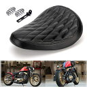 Karun ザーオートバイカスタムソロスプリングブラケットシートハードボトム ート forホンダfor ヤマハ forカワサキfor スズキ チョッパー ボバー カスタムなどに適用 (ブラックシート+ ブラックブラケット スプリC)