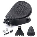 Karun ソロシート スプリングブラケットベースキット ソロスプリングブラケットシート 48スポーツスターXL883 1200用 (クロコダイルスキン ブラックシート+ベースプレート)