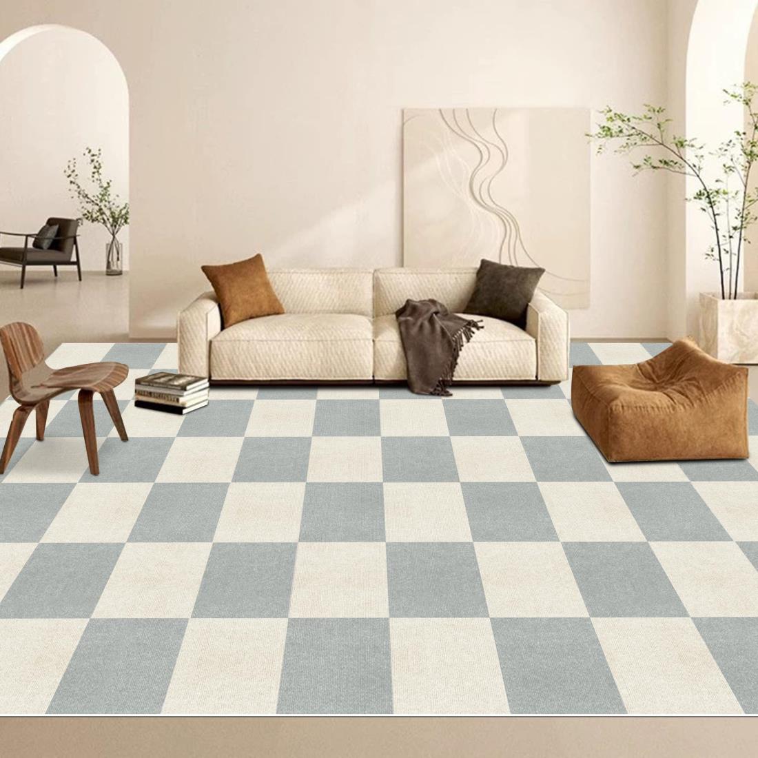 タイルカーペット ジョイント マット 【30x30cm 厚さ4mm】 20枚 フローリング HDMOD タイルカーペット大判 吸着マット 防音 カーペット 滑り止めマット 床の保護と装飾 ずれない タイル フローリング カーペット ペット(ライトグレー&オフホワイト)