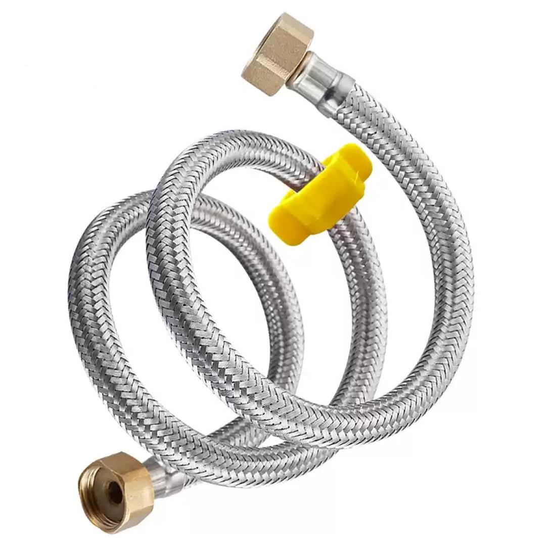 SensaBliss 水道 フレキパイプ 水道ホース 延長 取り付け ステンレス製 耐圧 耐熱 耐食性 厚め接続用 ..