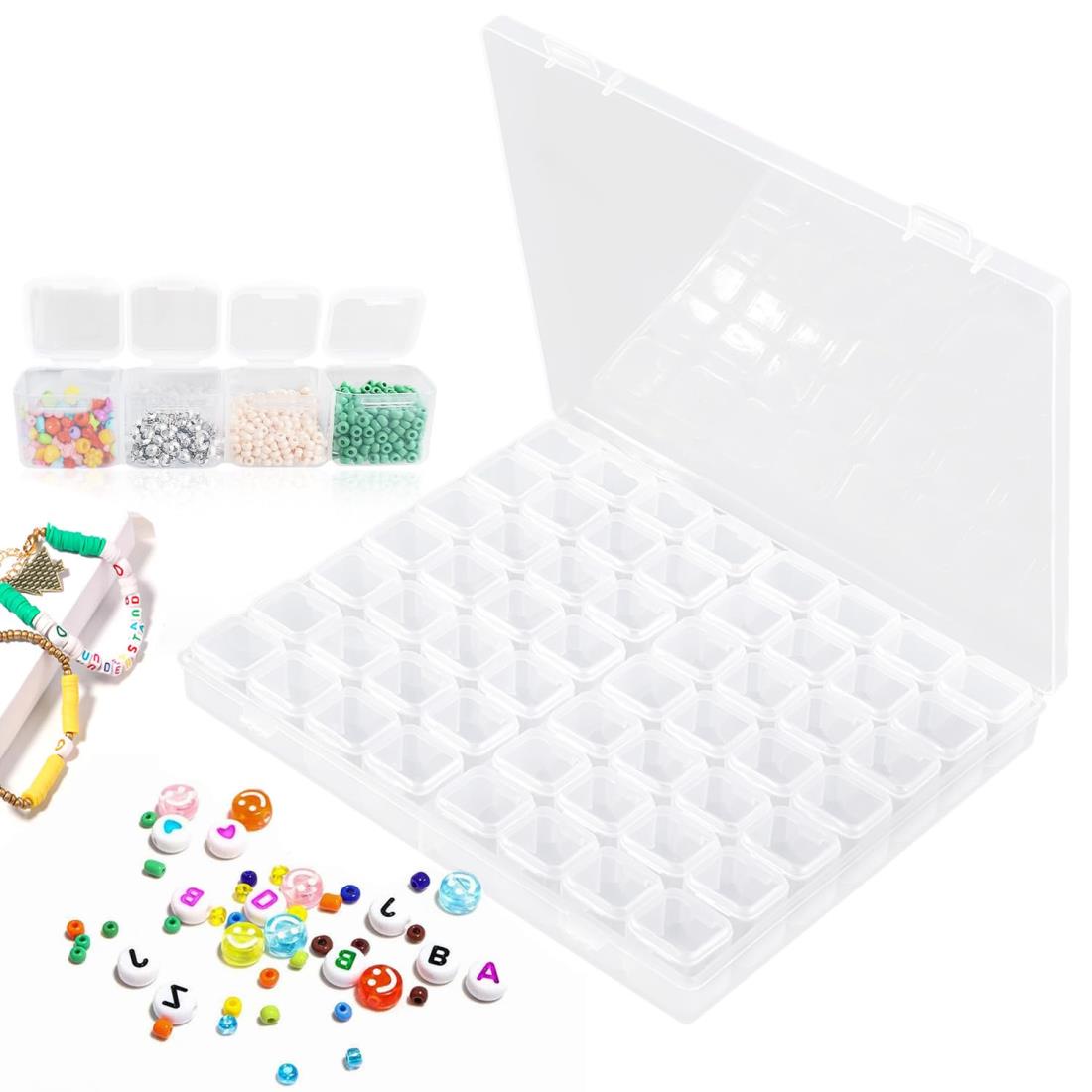 パーツケース ビーズ収納ケース 56分割 リムーバブル PPボックス パーツケース 小分け ネイルパーツケ..