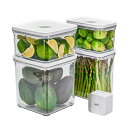 VAKUEN プレミアム真空保存容器&全自動食品シーラー機スターター セット 5点セット 真空パック機 バルブで便利開閉 BPAフリー 100%漏れ防止 非真空保存の容器よりも最大5倍長く食品を新鮮に保存可能 (OT-VS SET/5P)