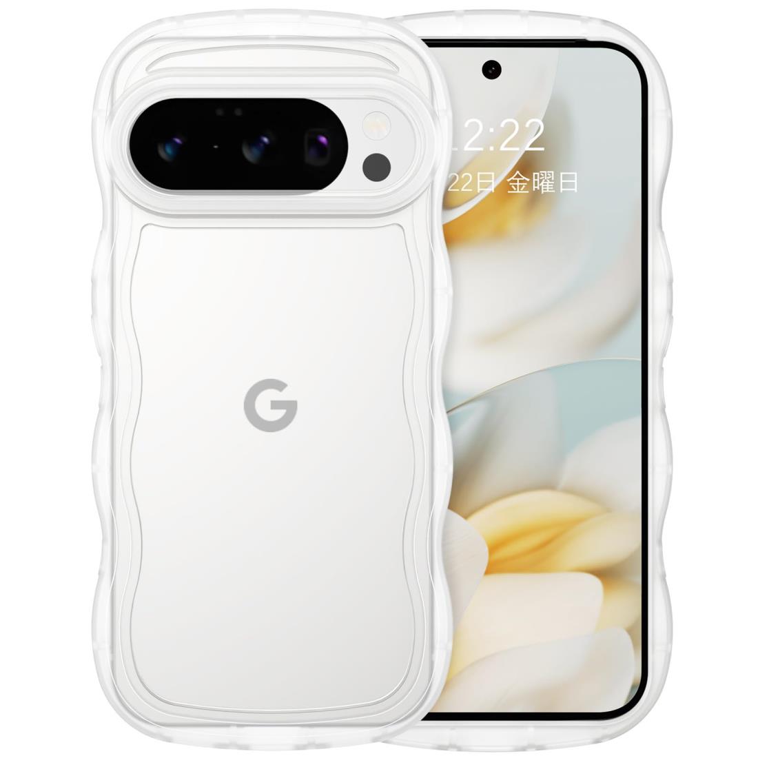 GUAGUA Google Pixel 10 ケース クリア ウェーブ ピクセル 10 ソフト TPU うねうね 純透明 ケース マツと感 人気 韓国 耐衝撃 超軽量 薄型 おしゃれ 黄ばみなし スマホケース pixel10/10 Pro ワイヤ レス充電対応 グーグルピクセル10 pro なみなみ カバー（クリア 純透明 ）