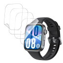 【4枚セット】For HUAWEI Watch Fit 4 フィルム ファーウェイ スマート ウォッチ Fit4 用 保護フィルム Kluso 固定用キット付き 柔らかい TPU素材 クリア 高透過率 高感度タッチ 指紋防止 撥水 衝撃吸収 液晶保護