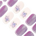 DANNI & TONI ジェルネイルシール 夏 紫陽花 ジェルネイルシール 硬化タイプ ネイルシール 硬化タイプ ネイルシール 夏 ジェル ネイルデザイン 貼るジェルネイル 長持ち無臭 防水 SGS認定 初心者簡単 ハサミ付き (無尽夏)