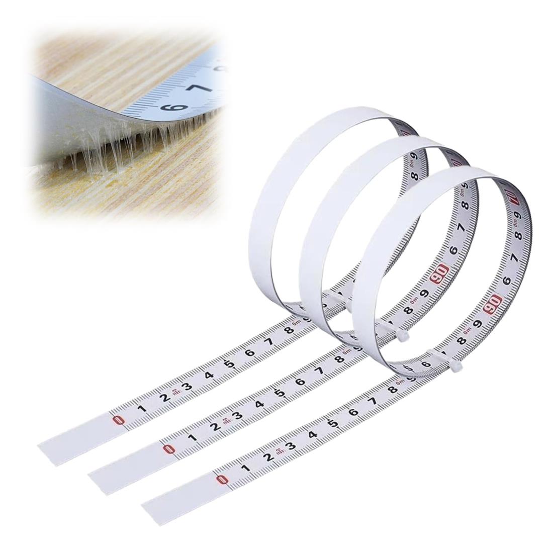 TVETE メジャー テープ シール メジャー テープ 貼れる テープメジャー 【3個入り 1m】 メタル 金属製 ..