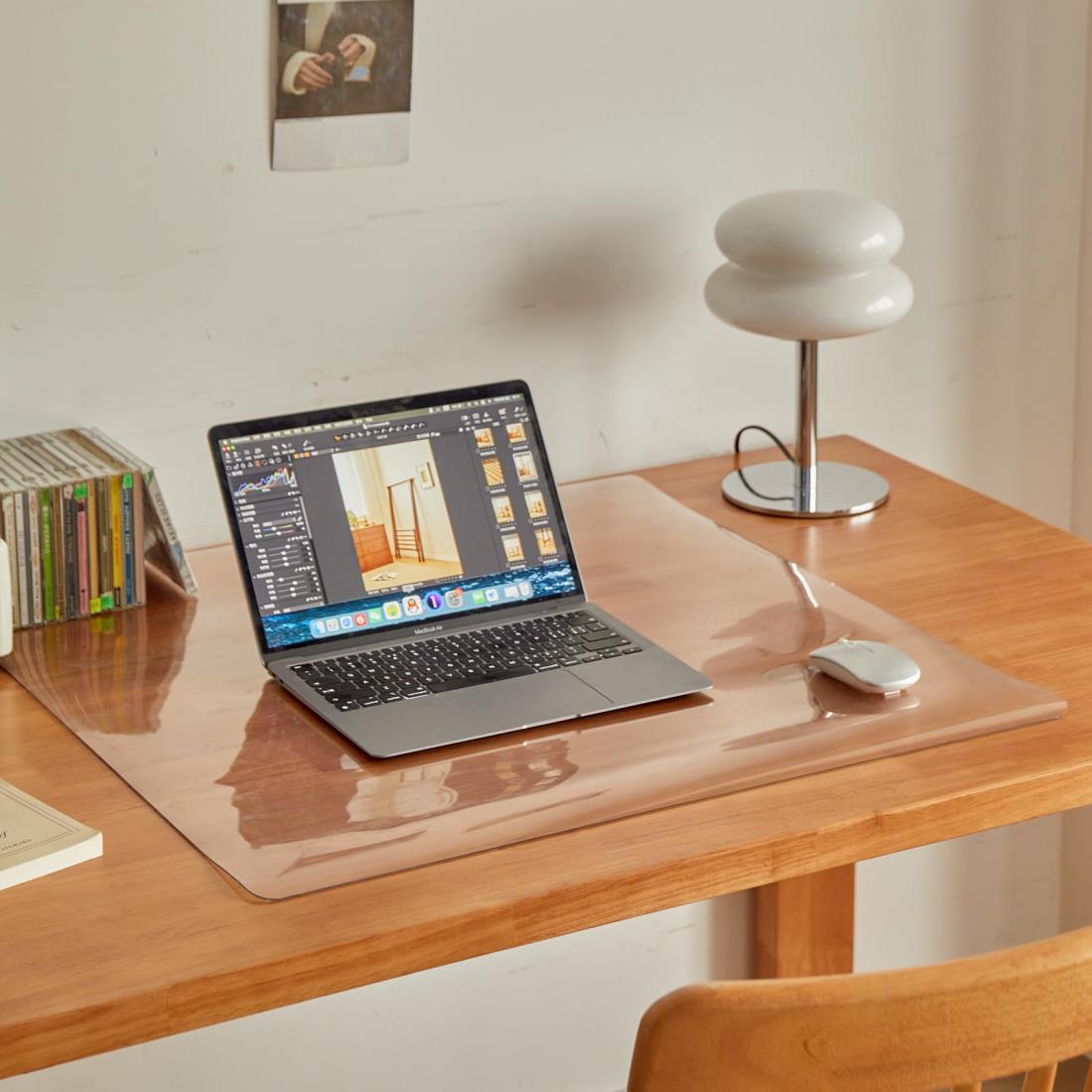 Hedoho デスクマット 透明 50x40cm 厚さ1.5mm PVC 学習机マット 子供 机マット クリア オフィス デスク パソコン テーブルマット 防塵 防水 耐熱 自宅用 デスクパッド （透明 厚さ1.5mm，40x50cm）