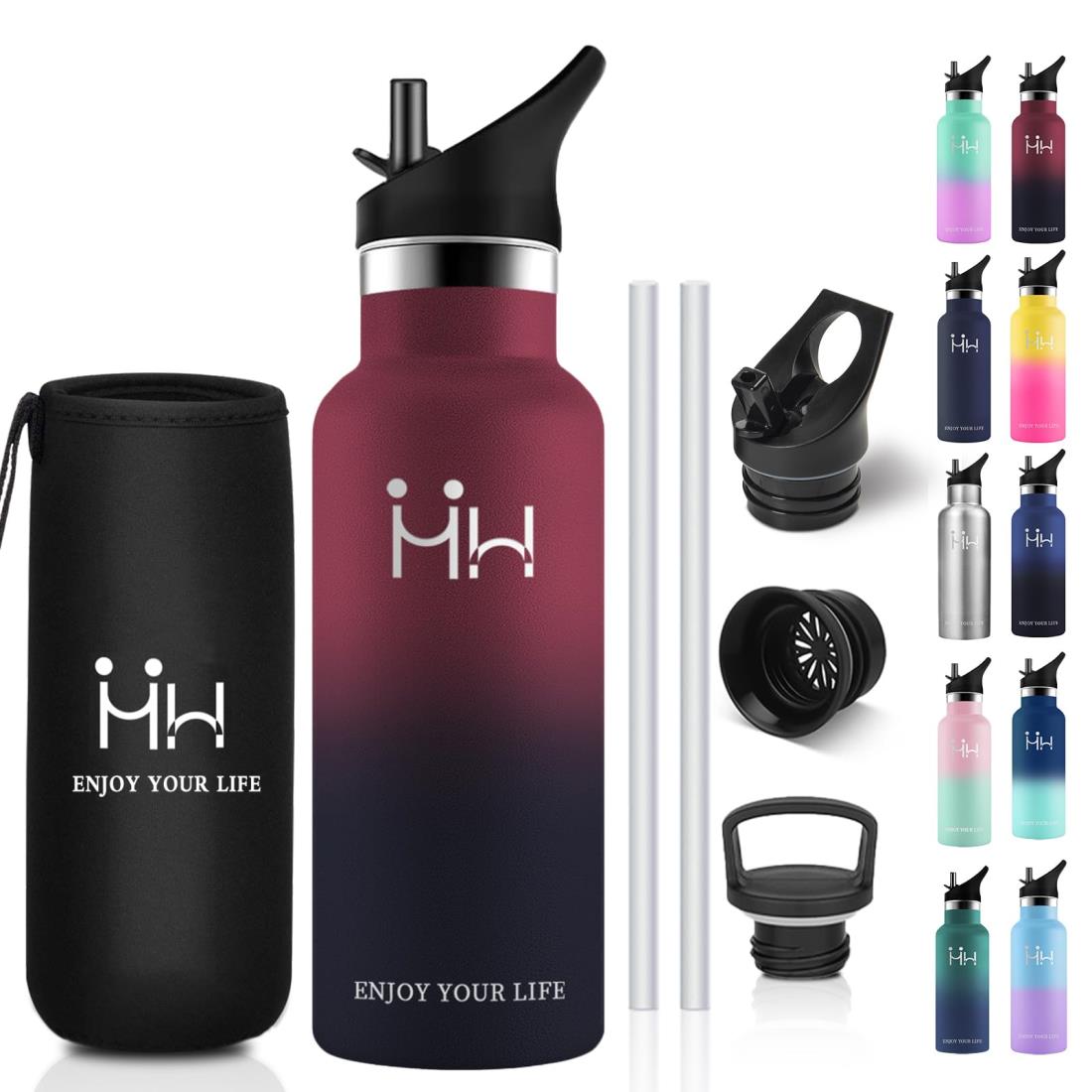 水筒 750ml ストロー付き 最強保温 ステンレスボトル シーム レス 大容量 軽量 洗いやすい 自転車 コーヒー 水筒 炭酸対応 おしゃれ 真空断熱 ドリンクボトル