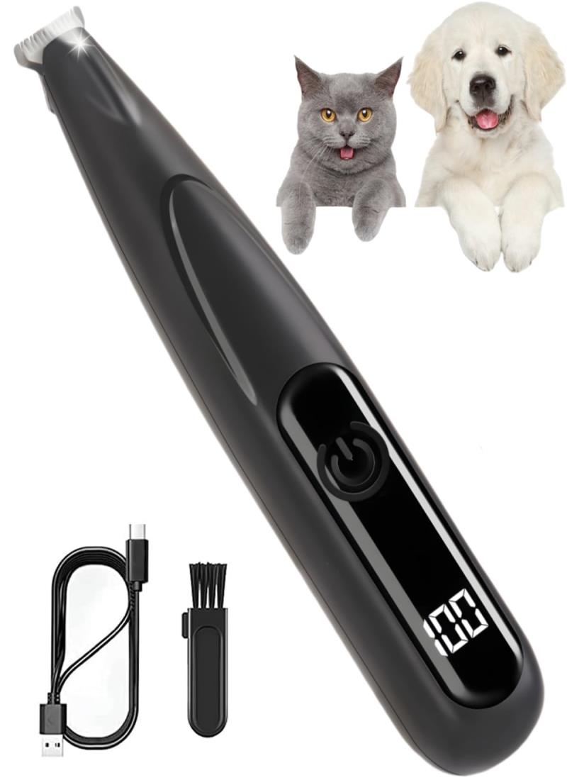 ペット バリカン LRCUOPY 犬 バリカン USB充電 LEDディスプレー LEDライト付き 犬 猫用 足裏 耳裏 顔周り お尻周り 肉球 部分カット 自宅...
