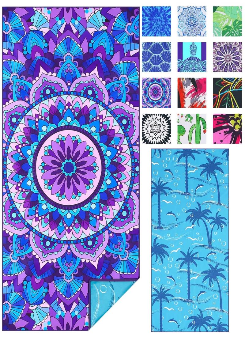 軽量の薄い ビーチタオル マイクロファイバーの大型 超大サンドフリータオルクイックドライタオル旅行キャンププールスイムビーチアクセサリー休暇必需品ギフト