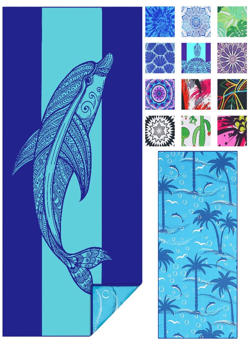 軽量の薄い ビーチタオル マイクロファイバーの大型 超大サンドフリータオルクイックドライタオル旅行キャンププールスイムビーチアクセサリー休暇必需品ギフト