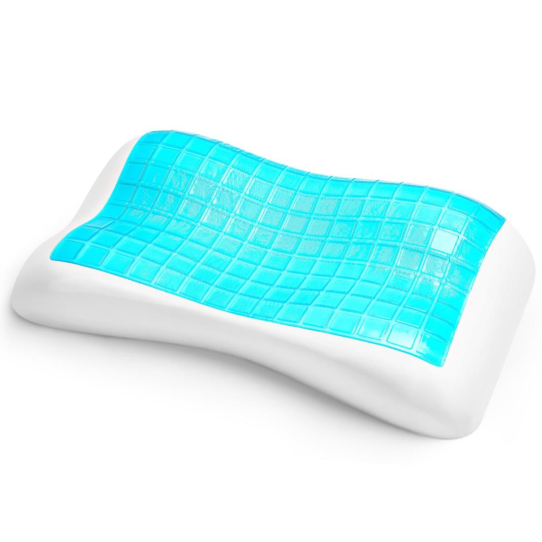 Juliyas【冷感・ひんやり】枕 首が痛くならない 人気 まくら ジェル枕 低反発枕 低め高め選択可能 横向き寝 仰向け寝 寝返りやすい 通気性 pillow ストレートネック カバー付き プレゼント 敬老の日 【サイズ】約60×35×7/9cm（幅×奥行き×高さ低/高）