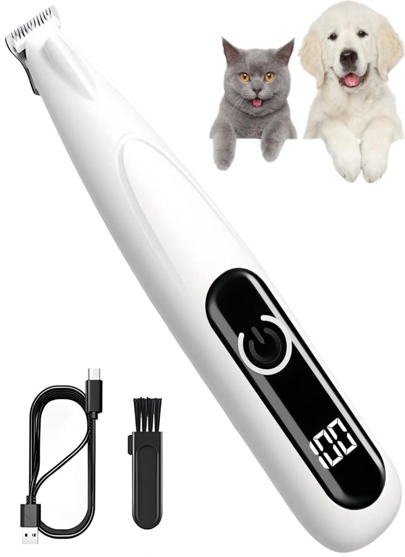 犬用バリカン LRCUOPY ペット用バリカン USB充電 LEDディスプレー LEDライト付き 犬 猫用 肉球 足裏 耳裏 顔周り お尻周り 部分カット 自宅...