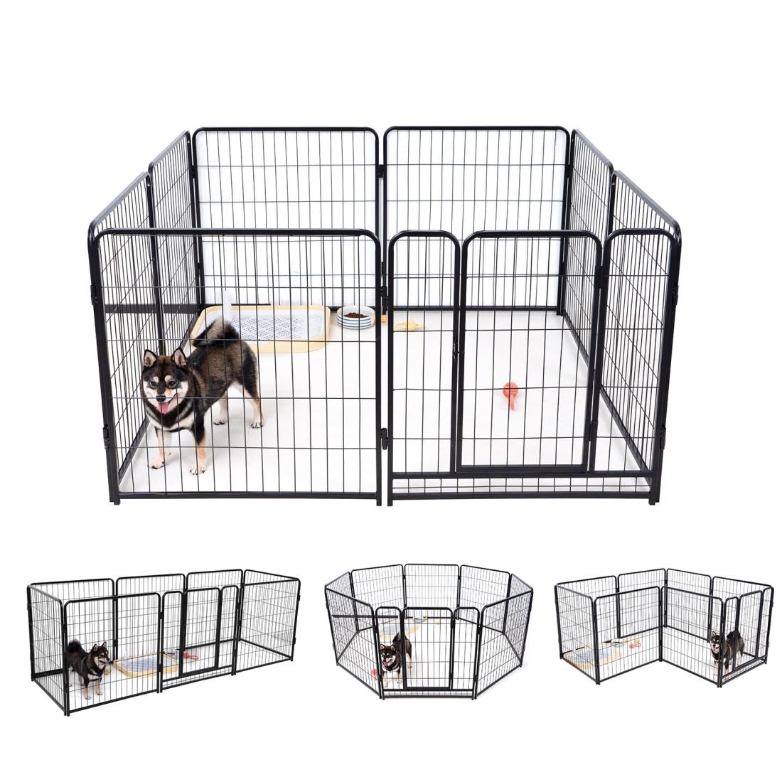 KIRATAKU 大型犬 サークル スチール製 ペットサークル 犬用サークル 犬用フェンス 犬 ケージ ペットケージ 大型 60/80/98CM 室内室外兼用 ...