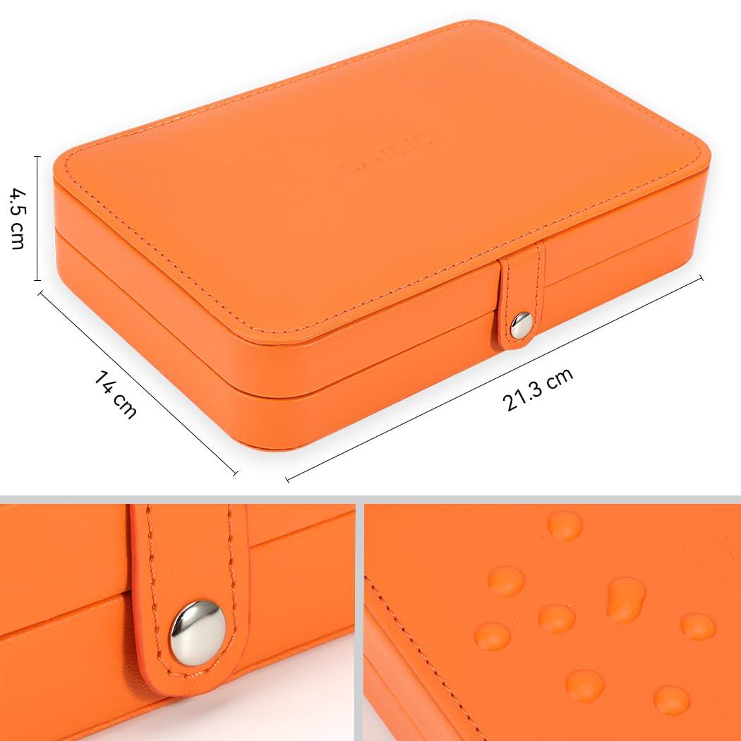 LANDICI ジュエリーボックス PUレザージュエリーケース 指輪置きジュエリー収納ケース 携帯用 持ち運び 仕切り付き宝石箱 jewelry box organizer じゅえりーぼっくす ネックレス イヤリング ピアス ブレスレットなど小物入れアクセサリー ボックス メンズ 女性