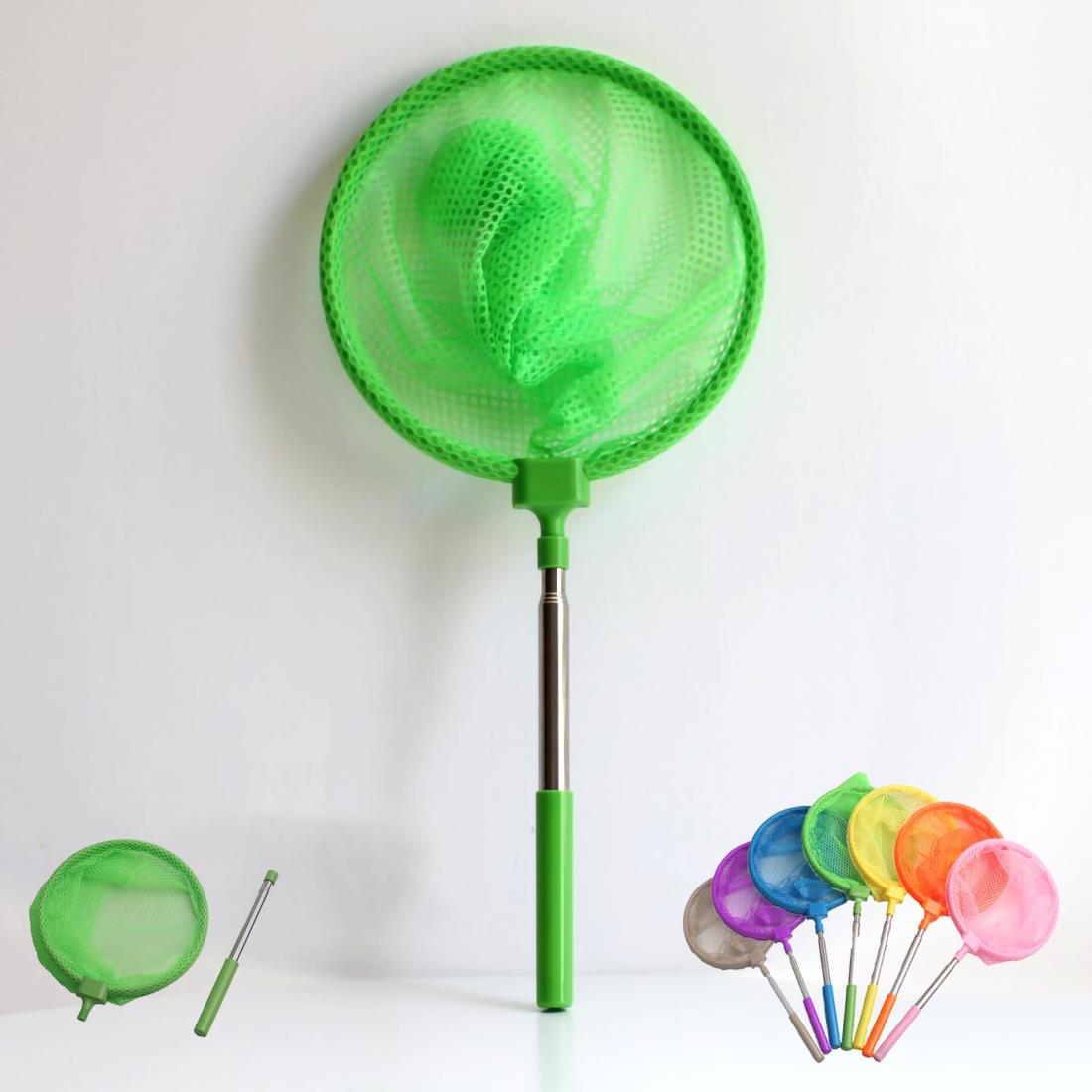 Bornoon 虫取り網 虫網 4段伸縮 おもちゃ 昆虫ネット 虫とり網 子供 虫あみ 虫取りあみ 魚取り ツール アウトドア バタフライ トンボ 水陸両用網 軽量 調節可能 (グリーン)