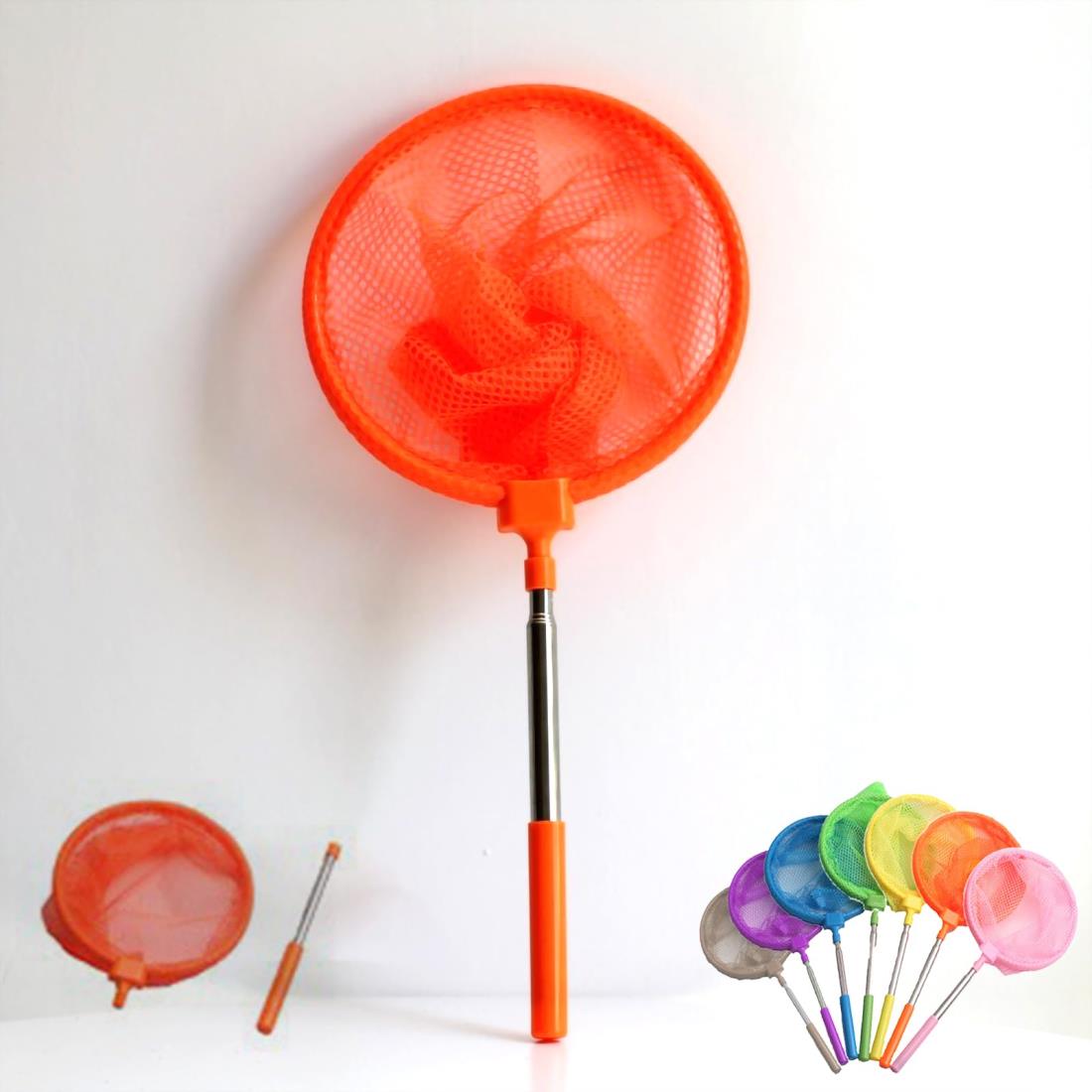 Bornoon 虫取り網 虫網 4段伸縮 おもちゃ 昆虫ネット 虫とり網 子供 虫あみ 虫取りあみ 魚取り ツール アウトドア バタフライ トンボ 水陸両用網 軽量 調節可能 (オレンジ)