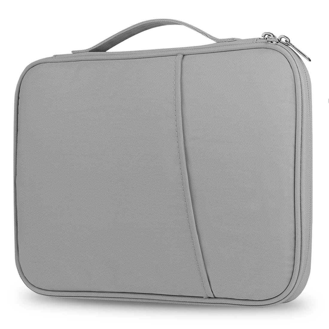 SZSL タブレットケース 9-11インチ対応 軽量コンパクト 防水防震 耐衝撃 ハンドル付き 多機能ポケット タブレット・充電器・アクセサリー収納 ビジネス 旅行 通勤 タブレットインナーバッグ iPad Air/mini/Pro/Fire HD 10/Xiaomi/Lenovo等対応 (グレー)