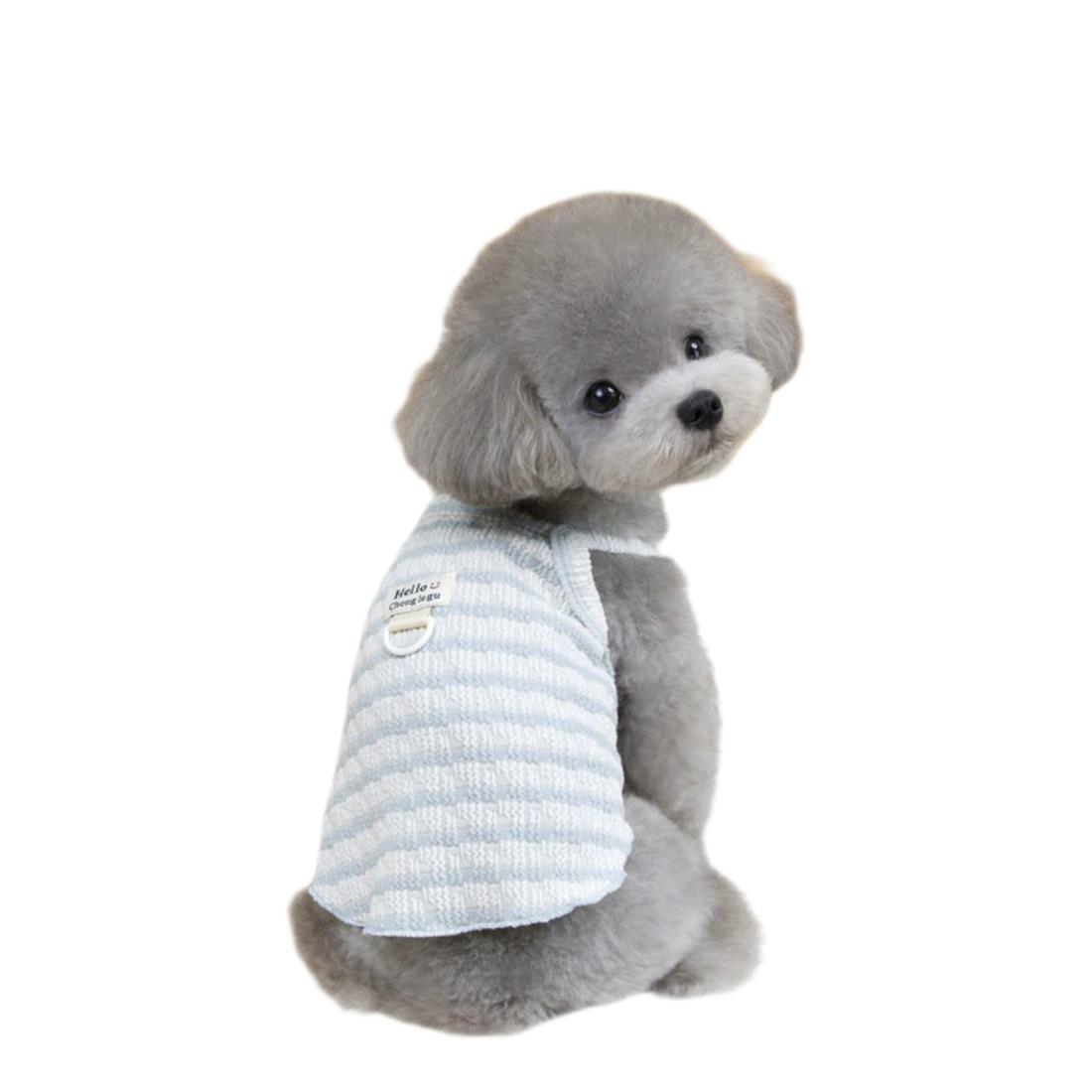 GIIPET 犬 服 夏 ひんやり 無袖 クールベスト 小型犬用 接触冷感 通気 吸水速乾 毛がつきにくい 背中リード穴付き 散歩 おしゃれ 犬用ウェア 涼感タンクトップ (ブルー, XS (0.5-1.5kg))