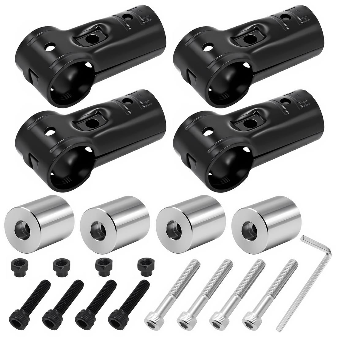 さえだ Φ28イレクターパイプ 車用ルーフキャリアバー スペーシアパイプ アルミ製イレクターパイプ 取り付け用 アタッチメント プラスメタルジョイント DIY 車中泊 キャンプ 釣り 車内ラック ルームキャリア ロッドホルダー NSJ-1*4