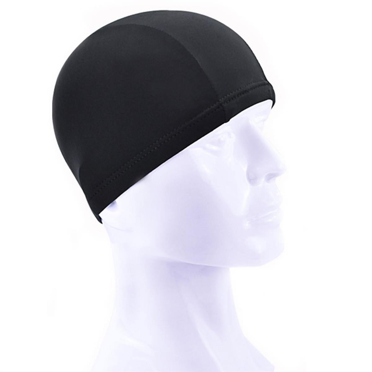 水泳帽 スイムキャップ 水泳帽子 大人 流行中 高い伸縮性 単糸 ナイロン 締め付けない 男女兼用 大人用 競泳用キャップ スパプール用スイミングキャップ (ブラック)