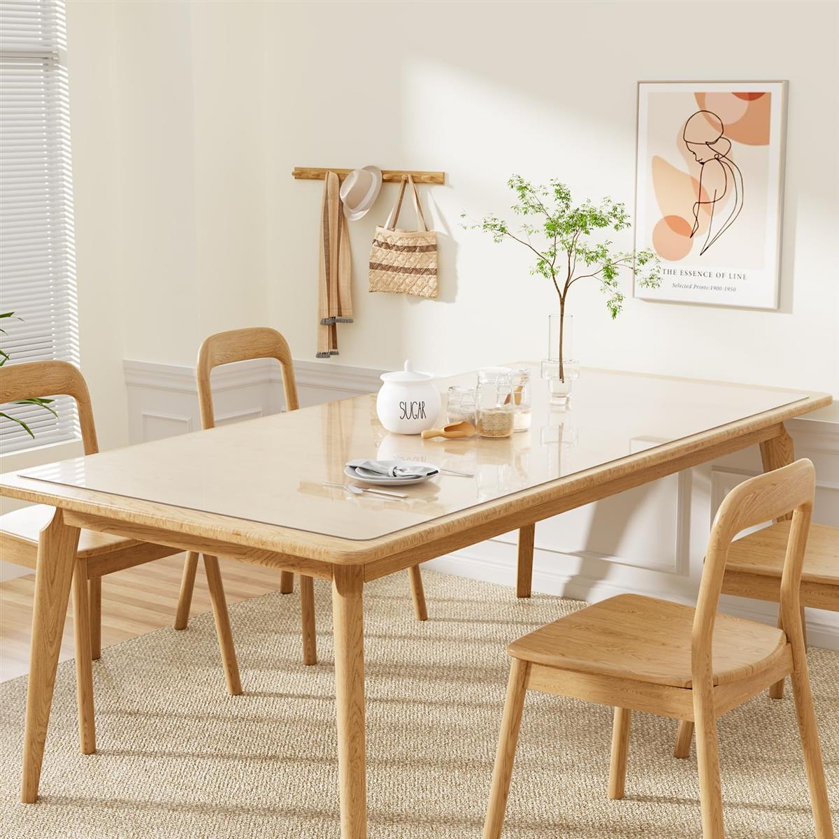 YSAGi 透明 デスクマット マウス対応 クリアテーブルマット PVC製 大型マウスパッド 耐熱性 防水 滑り止め 帯電防止 円形の端 縁で手が痛くならない オフィス 学習机 自宅用 デスクパッド (透明, 80*150cm)