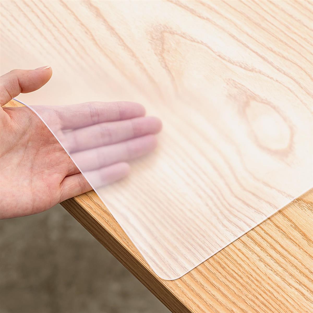 YSAGi 透明 デスクマット マウス対応 クリアテーブルマット PVC製 大型マウスパッド 耐熱性 防水 滑り止め 帯電防止 円形の端 縁で手が痛くならない オフィス 学習机 自宅用 デスクパッド (透明, 180*90cm)