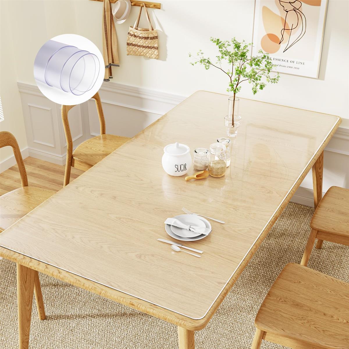 YSAGi 透明 デスクマット マウス対応 クリアテーブルマット PVC製 大型マウスパッド 耐熱性 防水 滑り止め 帯電防止 円形の端 縁で手が痛くならない オフィス 学習机 自宅用 デスクパッド (透明, 99*59cm)