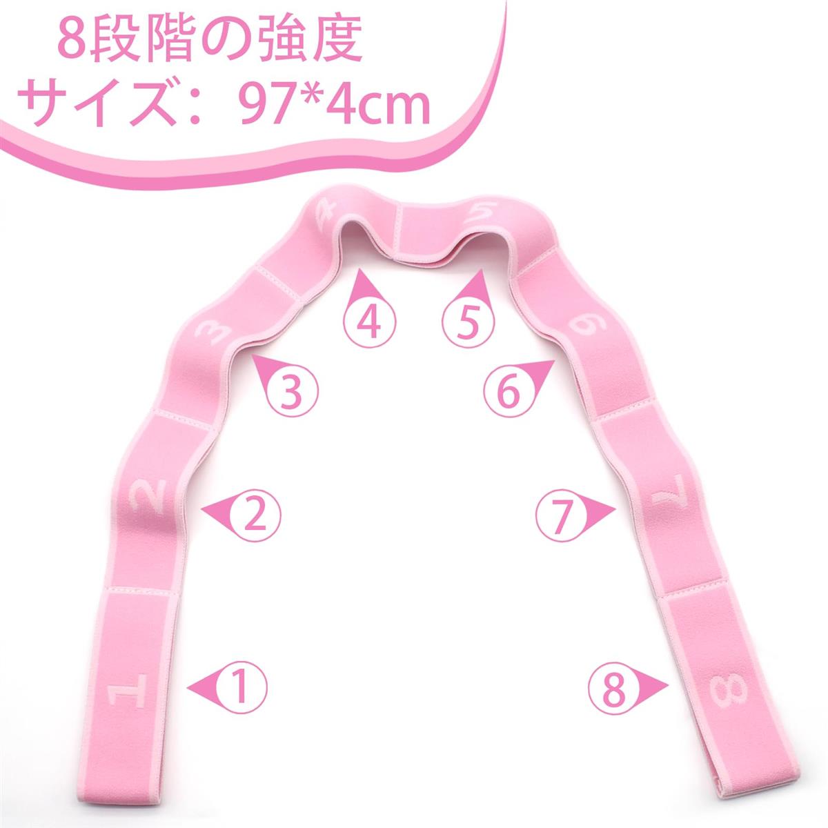 Benvo ストレッチバンド 8段階 調整できる バレエ エクササイズ トレーニング ストレッチバンド バレリーナの筋力効果 ヨガ リハビリ ストレッチ エクササイズバンド バンド ゴム 運動 筋肉強化 ヨガ ピラティス 健康 ダイエット 男女兼用