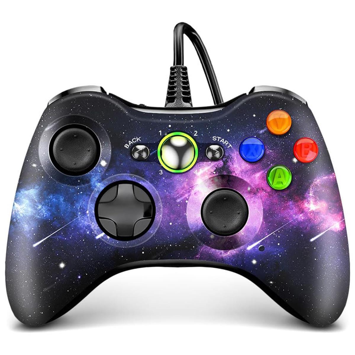 Elnicec Xbox コントローラー 有線 Xbox 360 コントローラー PC ゲームパッド 有線ゲームパッド USB接続 遅延なし 高耐久ボタン 人体工学 二重振動 ジョイスティックをアップグレード Microsoft Xbox Slim 360/PC/Windows7/8/10に対応 アシストキャップ 2枚付き