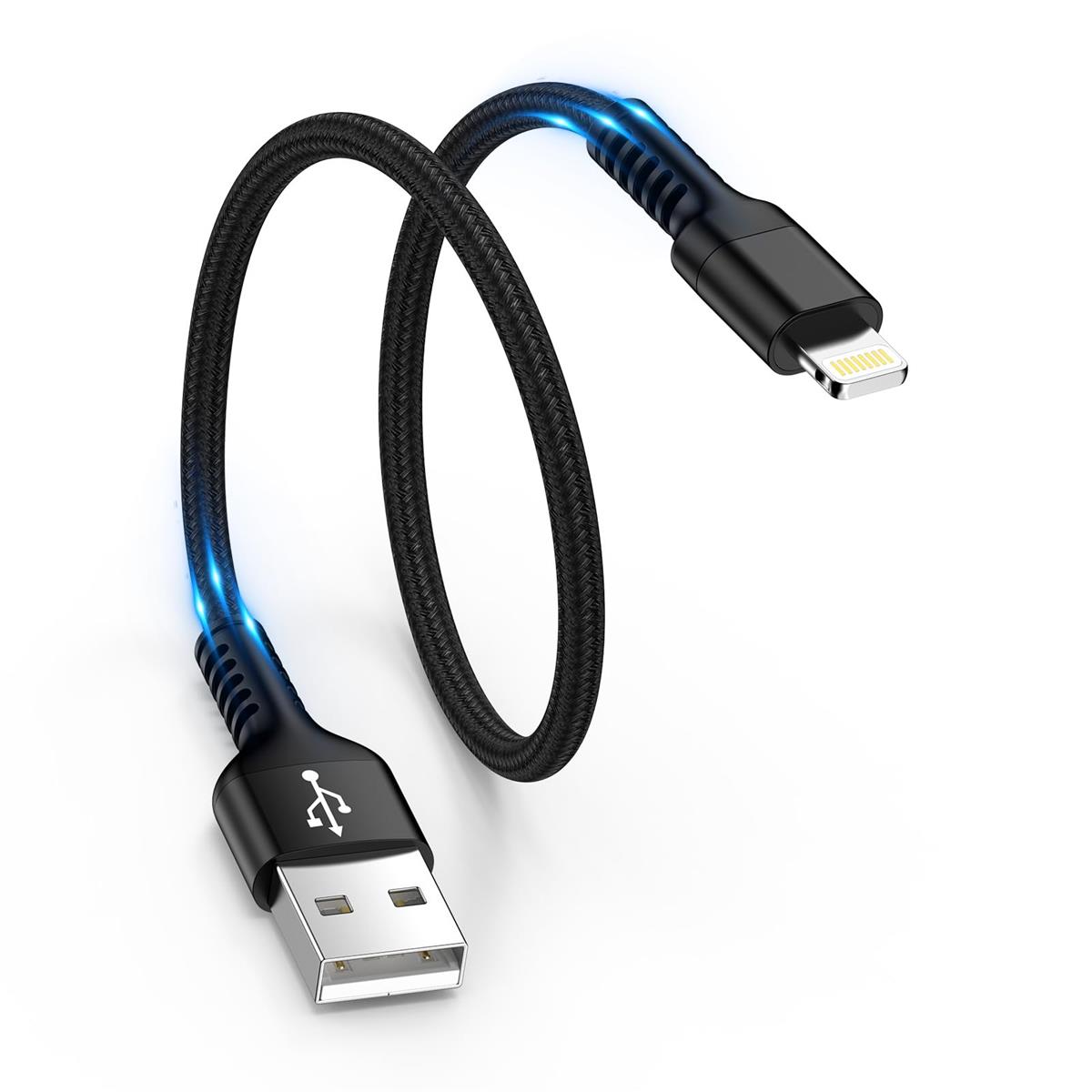 iPhone 充電ケーブル 短い 0.3M ライトニングケーブル MFi 認証 急速充電 &高速デ...